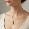 Raw Opal Pendant Necklace 18K Gold Plated October Birthstone - Image 2