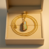 Raw Opal Pendant Necklace 18K Gold Plated October Birthstone - Image 6