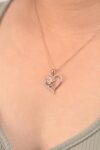 Rose Gold Heart & Floral Silver Pendant Necklace - Image 4