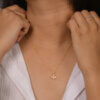 Fly Shaped Gold Micron Pendant Necklace - Image 2