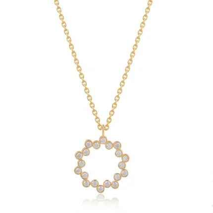 Radiant Gold Micron Diamond Pendant Necklace