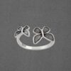 925 Sterling Silver Oxidized Adjustable Bow Ring - Image 4