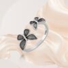 925 Sterling Silver Oxidized Adjustable Bow Ring - Image 3