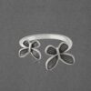 925 Sterling Silver Oxidized Adjustable Bow Ring - Image 2