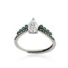 Pear Cut American Diamond And Emerald Ring Elegance and Charm