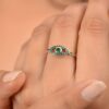 Eye Silver Ring with Sparkling Green Stones - Image 6