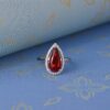 Teardrop Stone Shape Silver Ring - Image 3