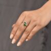 Oval-Shaped Green Gemstone Adjustable Ring - Image 3