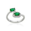 Oval-Shaped Green Gemstone Adjustable Ring