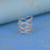 Sparkling Multi Band Silver Cocktail Ring - Image 4