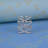 Sparkling Multi Band Silver Cocktail Ring - Image 5