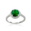 Emerald Sterling Silver Ring for Her