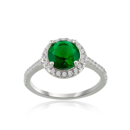 Emerald Sterling Silver Ring for Her