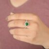 Emerald Sterling Silver Ring for Her - Image 3