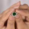 Emerald Sterling Silver Ring for Her - Image 6