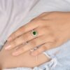 Emerald Sterling Silver Ring for Her - Image 7