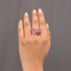 Elegant Pink Sapphire and Diamond Floral Butterfly Ring - Image 7