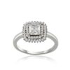Elegant American Diamond Engagement Ring in Sterling Silver