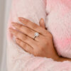 Elegant American Diamond Engagement Ring in Sterling Silver - Image 4