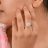 Elegant American Diamond Engagement Ring in Sterling Silver - Image 2