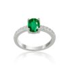 Exquisite Green CZ Silver Plated Ring