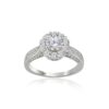 Elegant Round-Crown Engagement Ring in Sterling Silver