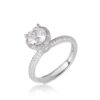 Elegant Round-Cut Engagement Ring in Sterling Silver