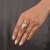 Round Pearl with American Diamond Stone Ring For Women's - Image 4