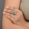 Pear Shape Emerald Ring For Women's - Image 3