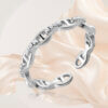 Retro Twelve-Hour Chain Geometric Silver Ring - Image 3