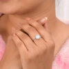 Elegant Engagement Ring in Sterling Silver - Image 3