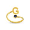 Silver custom tiny Initial letter Ring