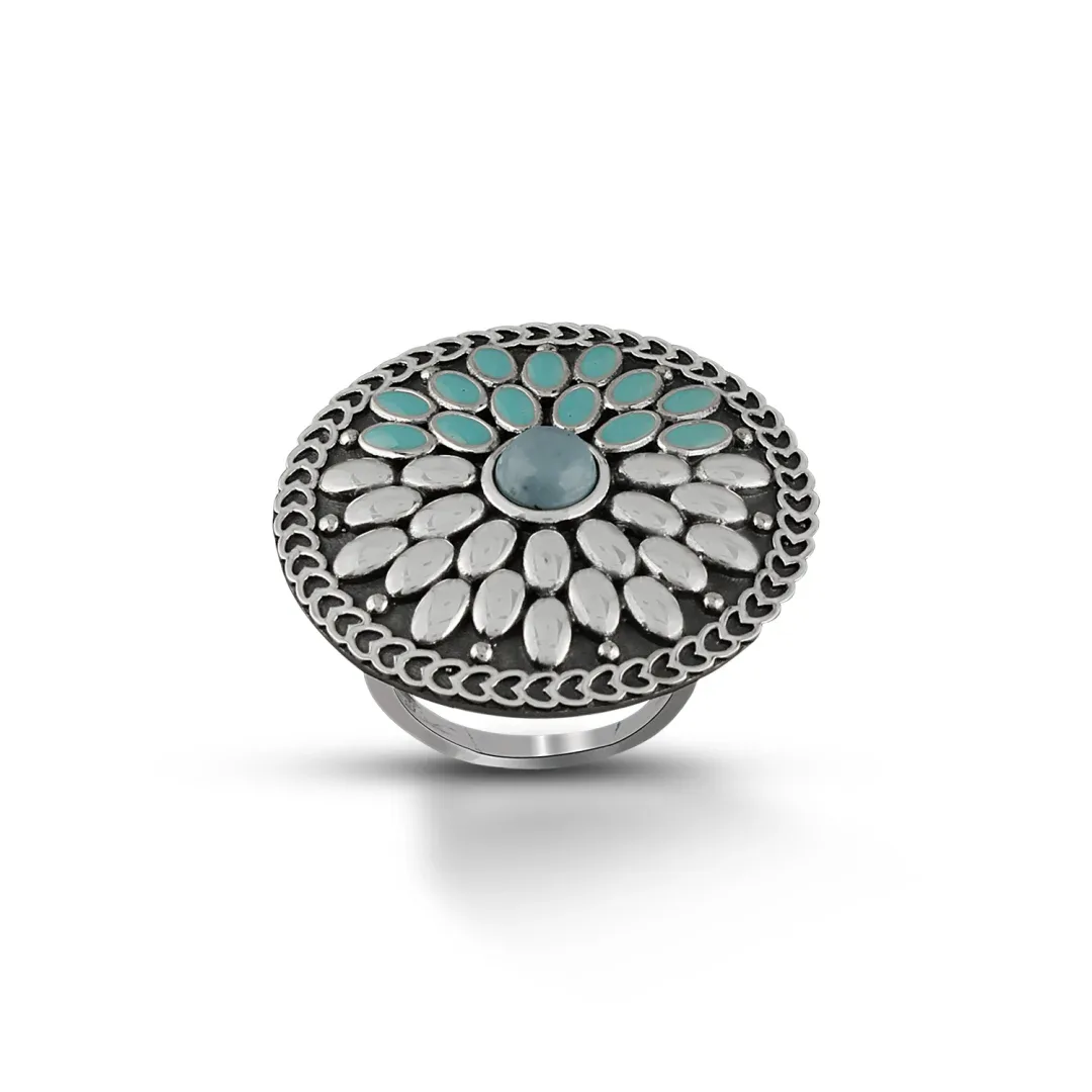 R770GOW.webp Tranquil Elegance: Women's Silver Ring - Image 1