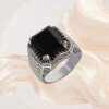 Tiger Roar Black Onyx Stone Silver Men Ring - Image 4