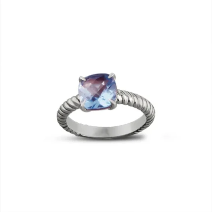 Blue Topaz Enchanting Silver Ring for Women's