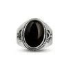 Round Precious stones Handcrafted Silver Ring