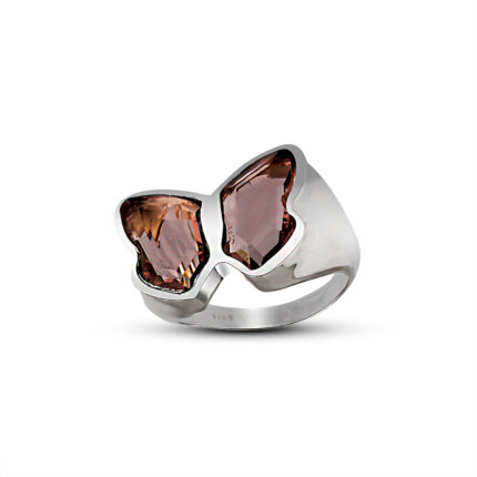 Butterfly Shape Stone Silver Ring