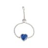 Heart Shaped Blue Adjustable Chain Ring