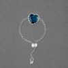 Heart Shaped Blue Adjustable Chain Ring - Image 8
