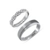 Radiant Elegance: Sterling Silver Couple's Ring