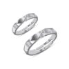 Brawolite Diamond cut Couple Silver Rings