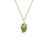 Raw Peridot Necklace Gold Plated August Birthstone Pendant