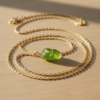 Raw Peridot Necklace Gold Plated August Birthstone Pendant - Image 6