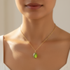 Raw Peridot Necklace Gold Plated August Birthstone Pendant - Image 3