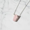 Rose Quartz Coffin Pendant Necklace Silver - Image 7