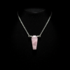 Rose Quartz Coffin Pendant Necklace Silver - Image 6