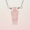 Rose Quartz Coffin Pendant Necklace Silver - Image 4