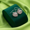 Rose Quartz Earrings 925 Silver White Rhodium Plated Taurus - Image 4
