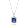 Blue Sapphire Sterling Silver Necklace, and Earrings Set For Her - Image 2