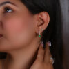 Emerald Silver Set Necklace, Earrings and Ring for Her - Image 3